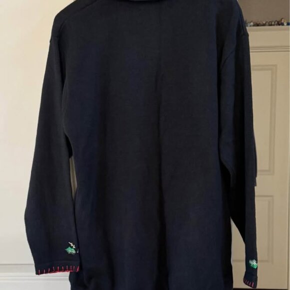 Victoria Woman’s Plus Size Black Embroidered Christmas Holiday Cardigan-Size 1X - Picture 7 of 10